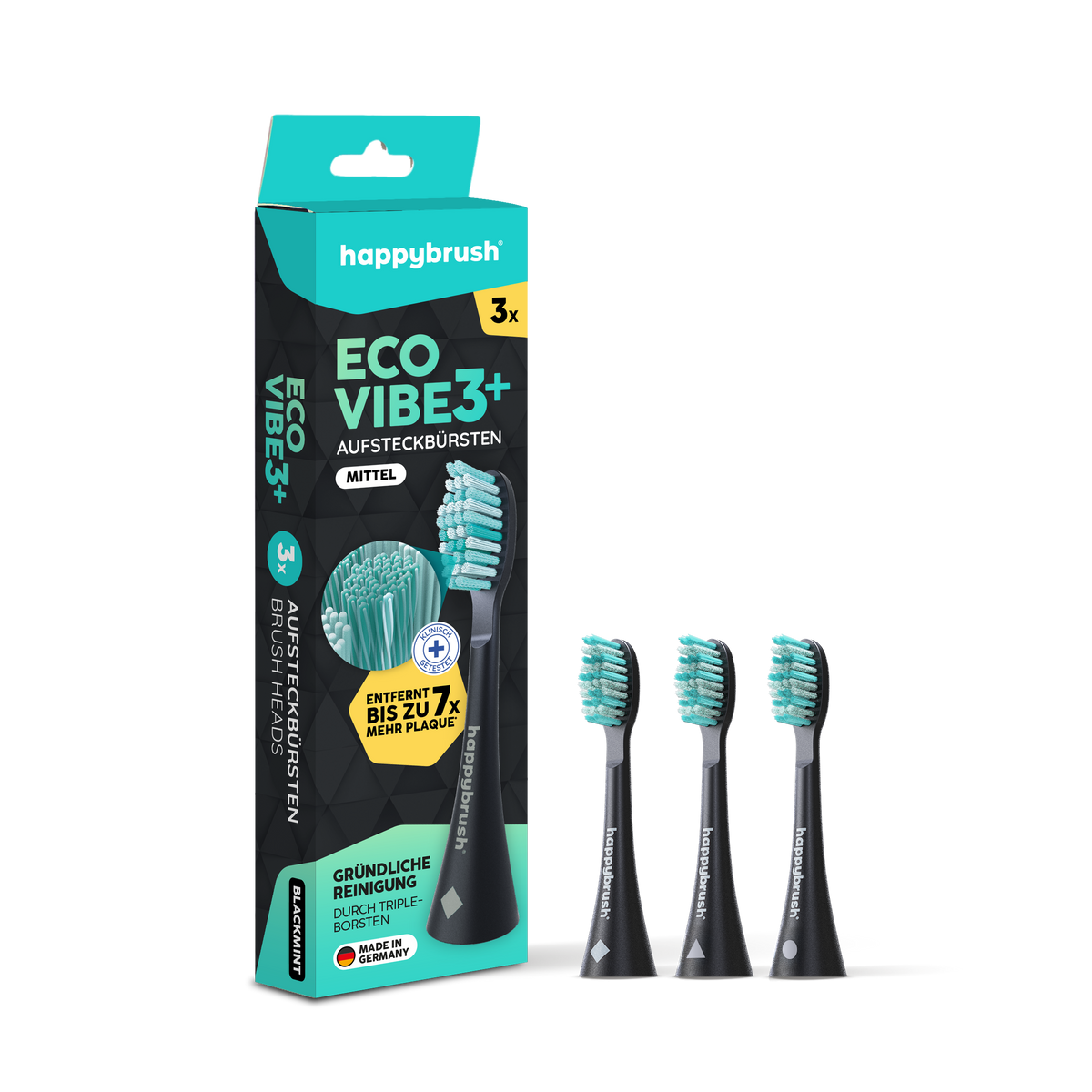 Eco Vibe 3+ Replacement Brush Heads | Black-Mint
